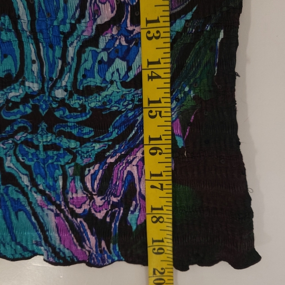 Alberto Makali blouse stretch textured crinkle sequins beads top Lavender Royal - Picture 10 of 12